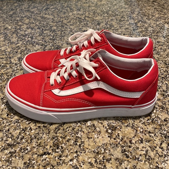 Old Skool Vans Canvas, in Red size Womens 9, Mens 7.5 - Picture 4 of 7